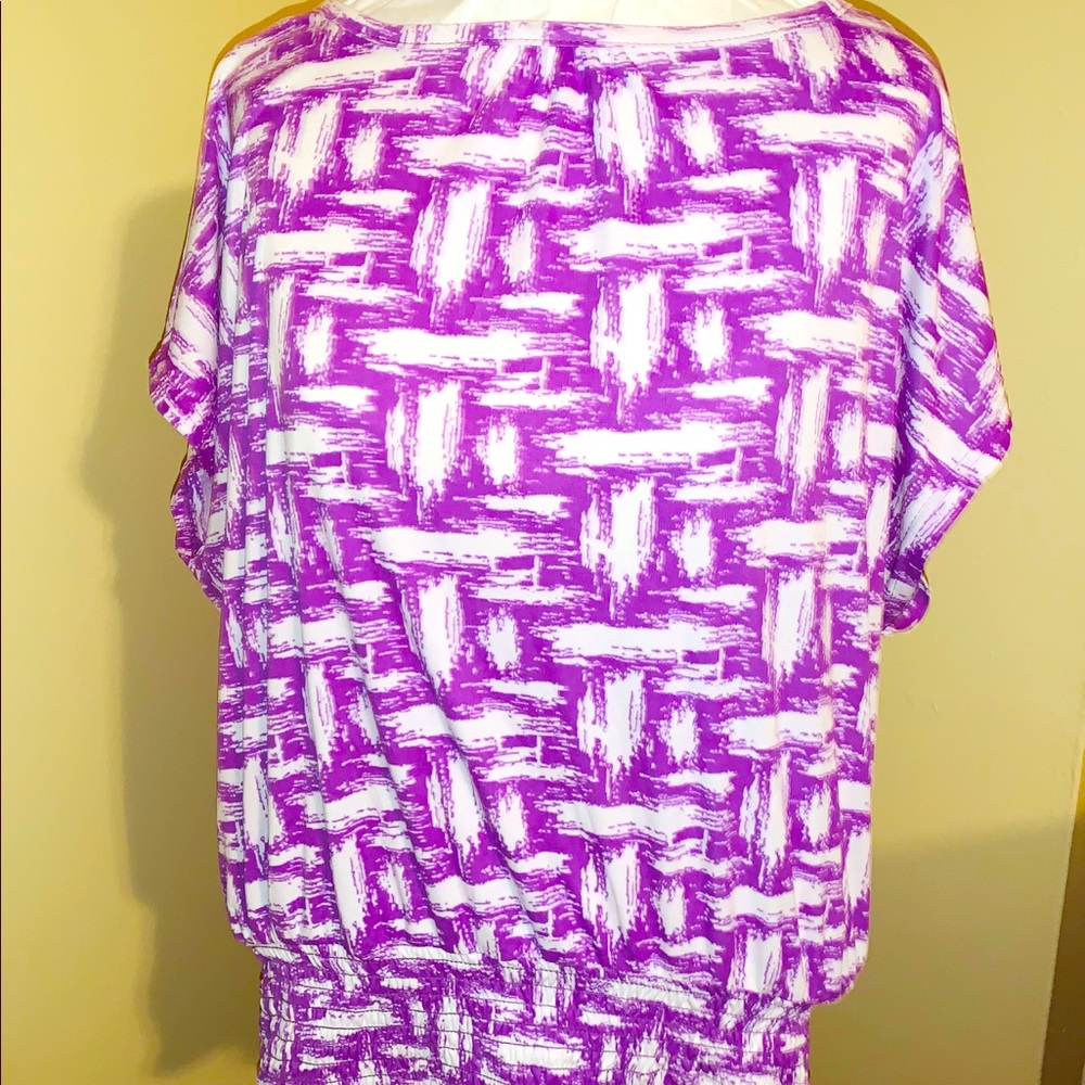 Uniti Purple and White Stretch Top